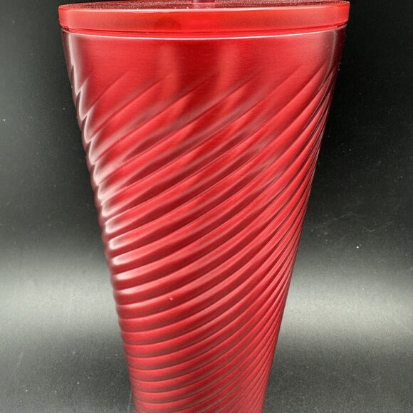 Starbucks Red Ribbon Swirl Stainless Tumbler Winter 2022 Holiday Cold Venti 24oz - Picture 5 of 12